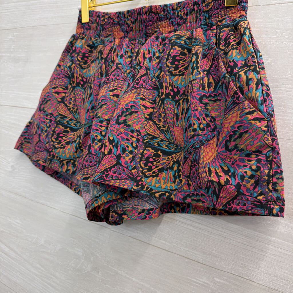 Toad and Co Black/ Multi Print Athletic Shorts Extra Small