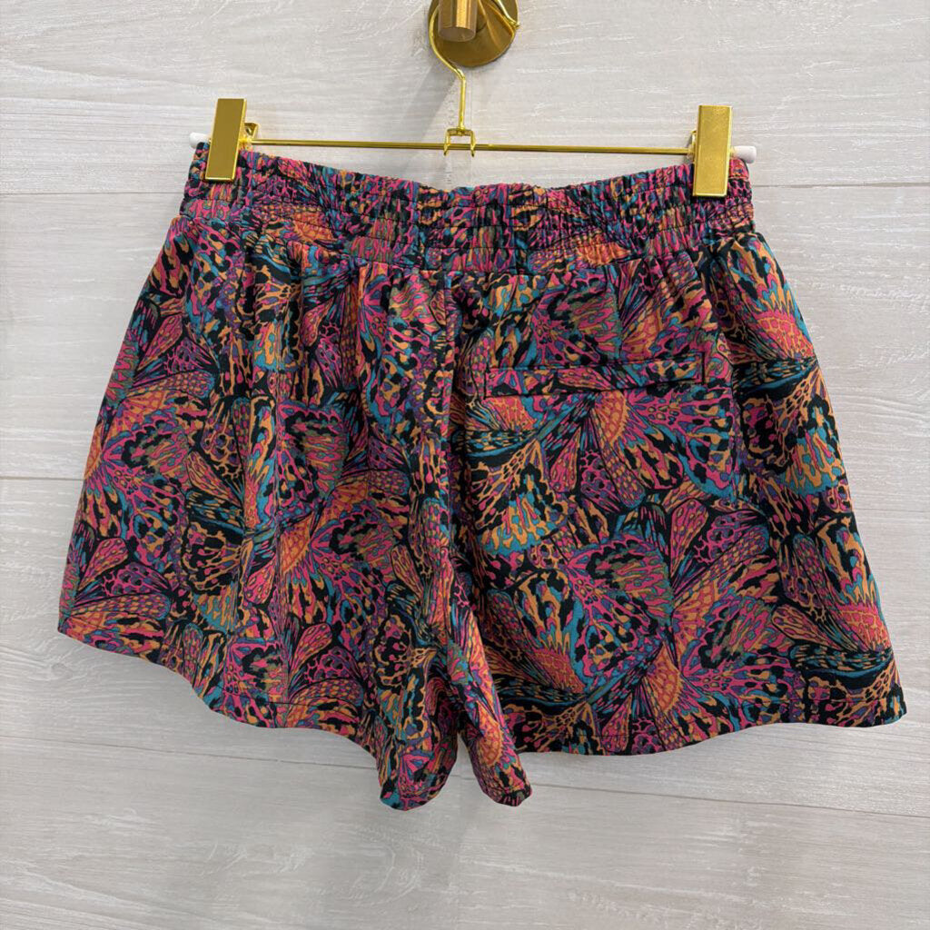 Toad and Co Black/ Multi Print Athletic Shorts Extra Small