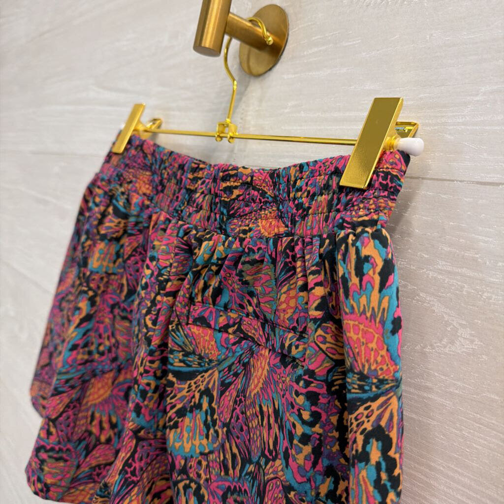 Toad and Co Black/ Multi Print Athletic Shorts Extra Small