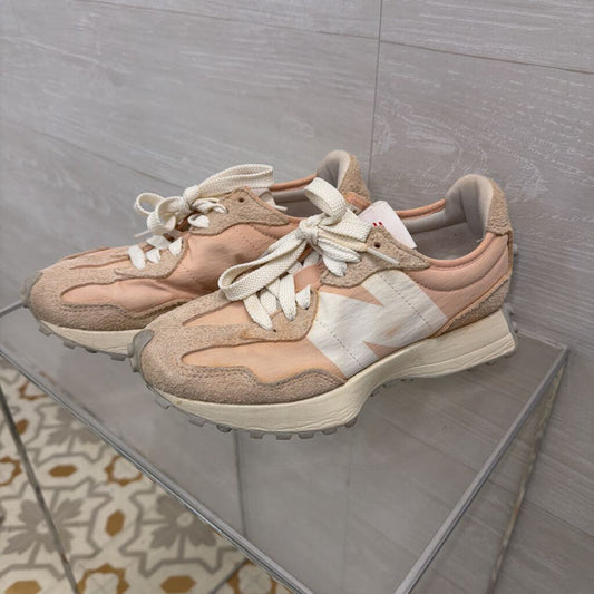 New Balance Beige/ Pink 327 Dark Vintage Rose Angora Sneakers 6.5