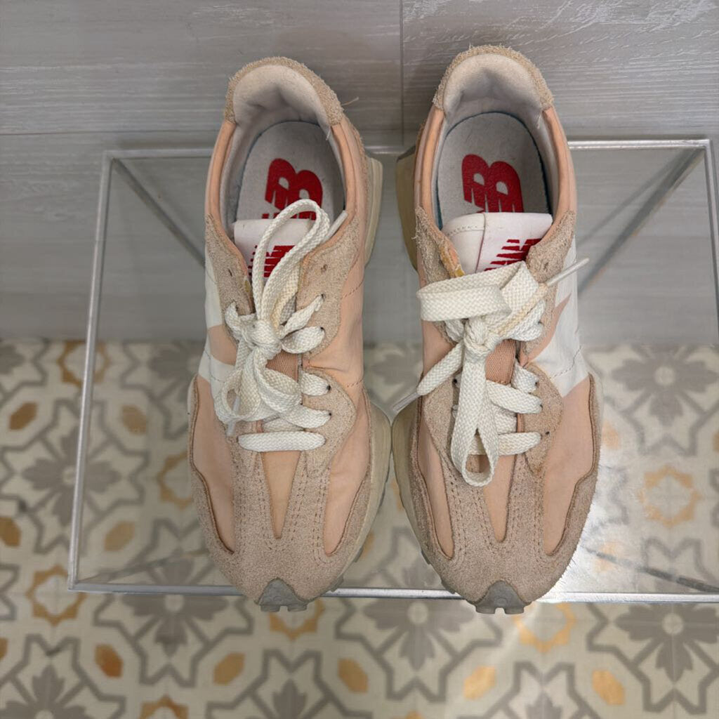 New Balance Beige/ Pink 327 Dark Vintage Rose Angora Sneakers 6.5