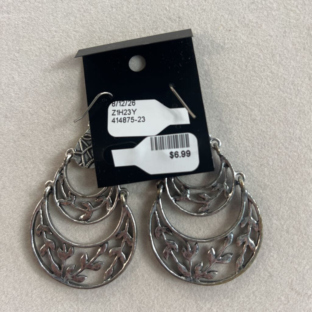 Silver Drop Statement Earrings