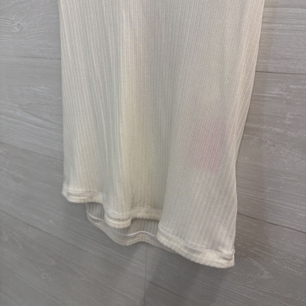 Athleta White Ribbed Tank Top Medium