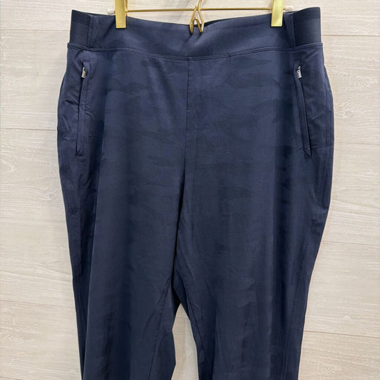 Athleta Navy Camo Print Pull On Pants 14 Petite