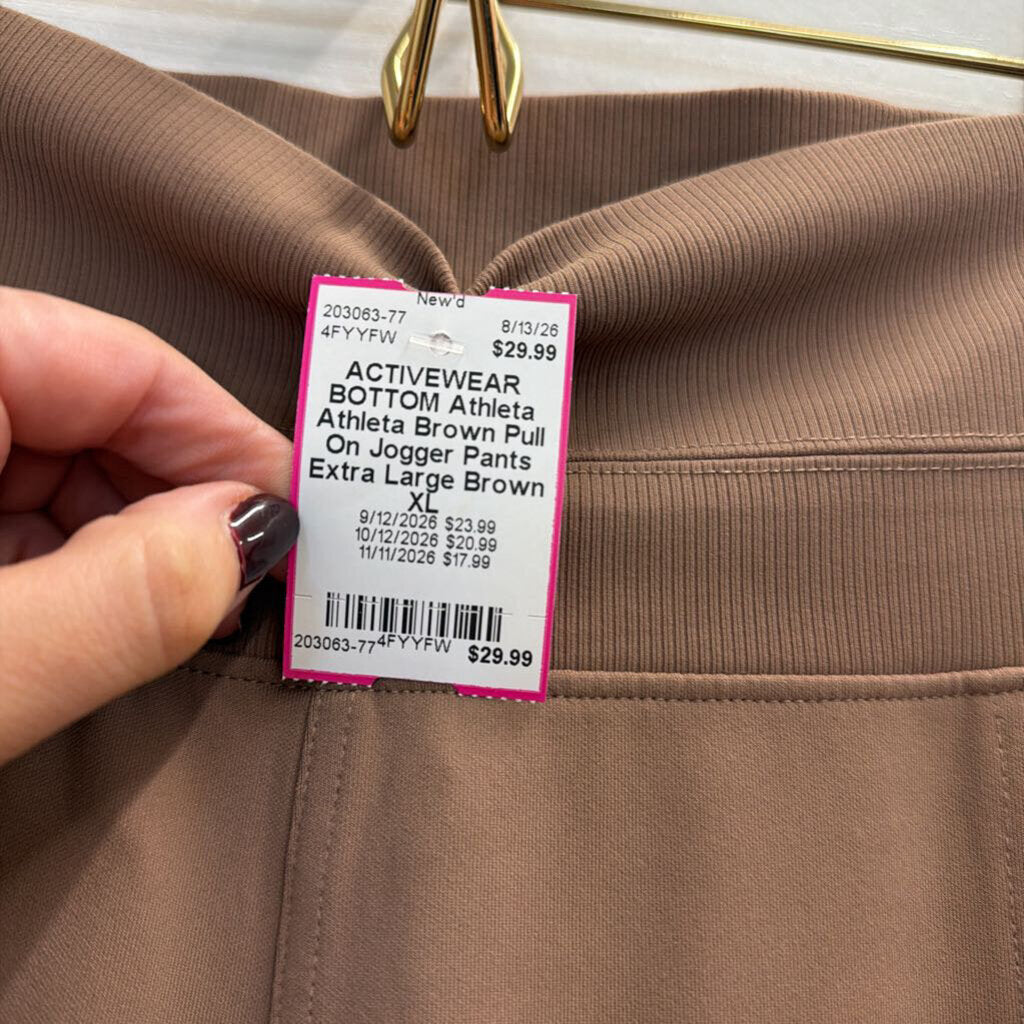 Athleta Brown Pull On Jogger Pants Extra Large