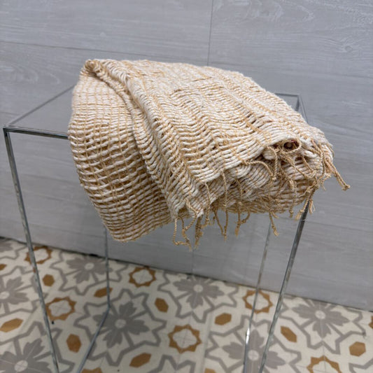 Cream/ Beige Open Knit Scarf