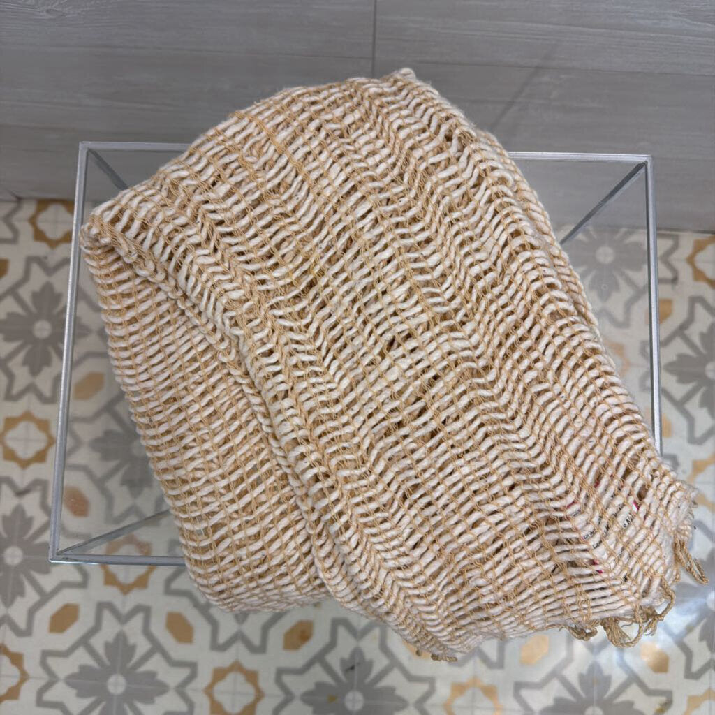 Cream/ Beige Open Knit Scarf
