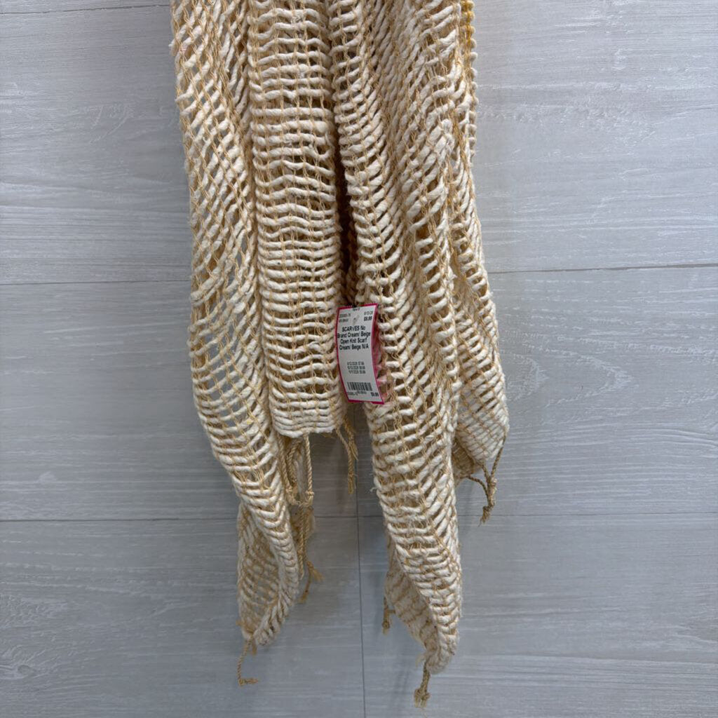 Cream/ Beige Open Knit Scarf