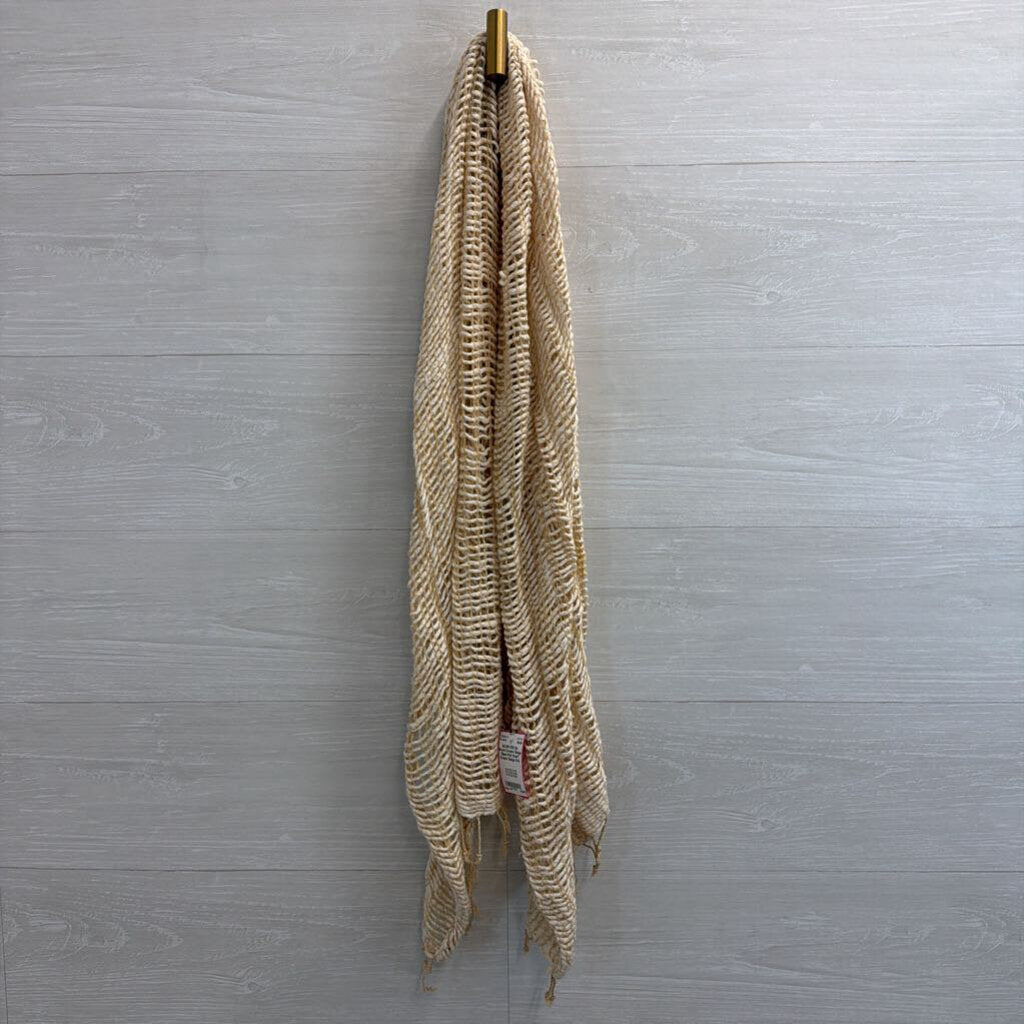 Cream/ Beige Open Knit Scarf