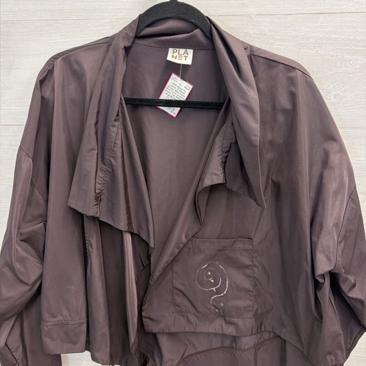 Planet Brown 100% Nylon Open Front Cropped Jacket Top Medium/ Large