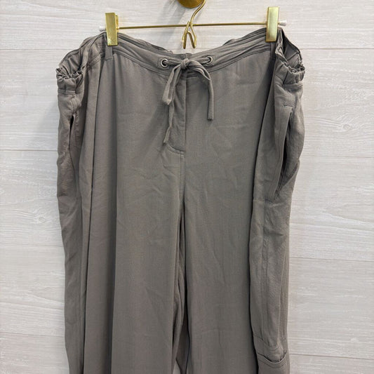 Eileen Fisher Grey 100% Silk Pull On Pants Extra Large