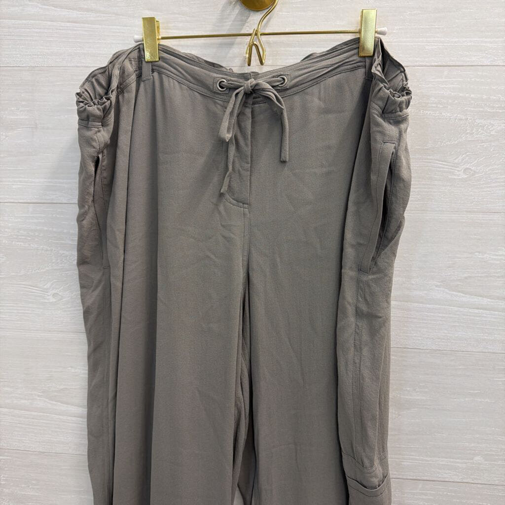 Eileen Fisher Grey 100% Silk Pull On Pants Extra Large