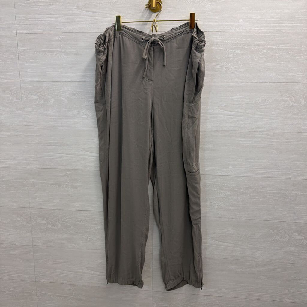 Eileen Fisher Grey 100% Silk Pull On Pants Extra Large