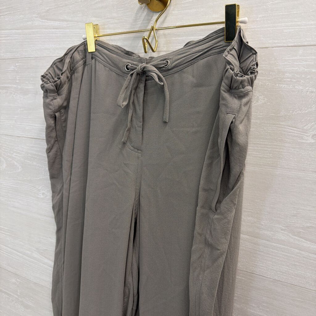 Eileen Fisher Grey 100% Silk Pull On Pants Extra Large