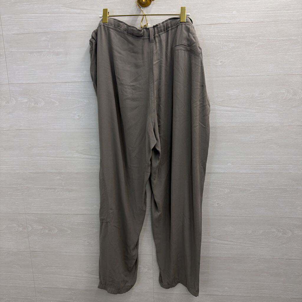Eileen Fisher Grey 100% Silk Pull On Pants Extra Large
