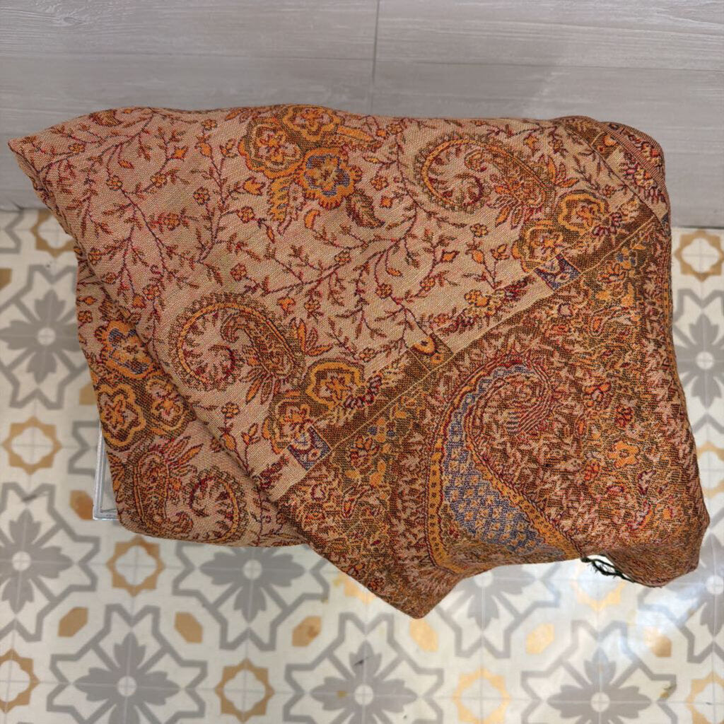 Brown/ Orange Print Scarf