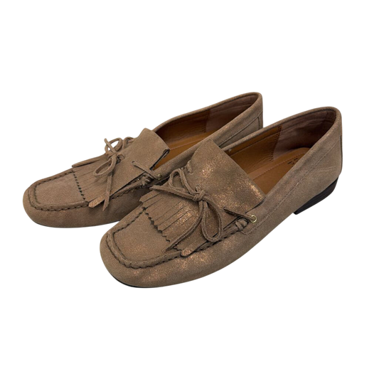 Donald Pliner Breezy Bronze Shimmer Suede Loafers 8.5