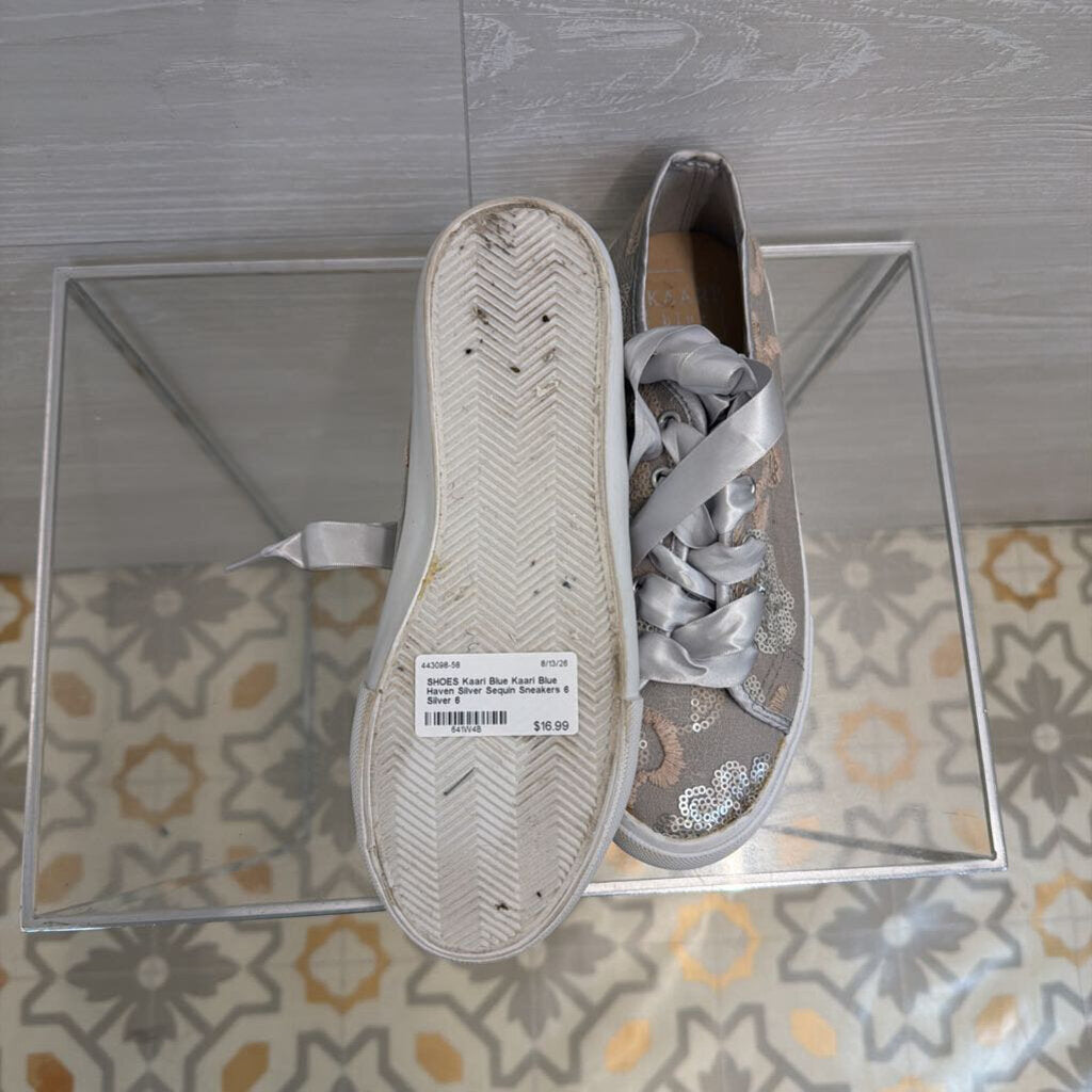 Kaari Blue Haven Silver Sequin Sneakers 6