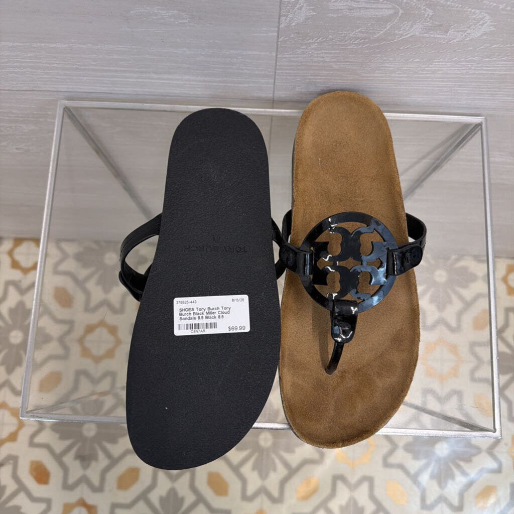 Tory Burch Black Miller Cloud Sandals 8.5