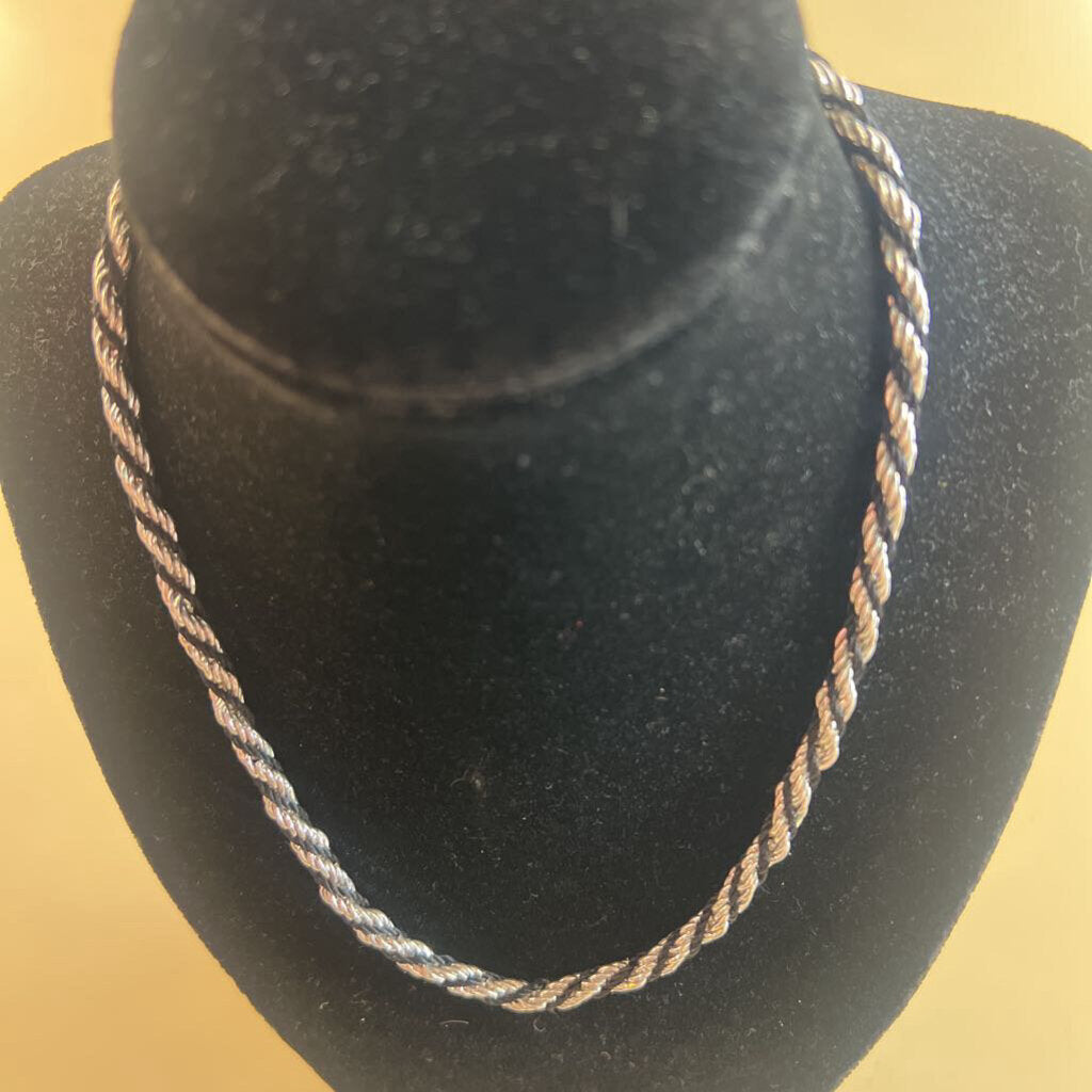 Silver/ Black Wrap Necklace