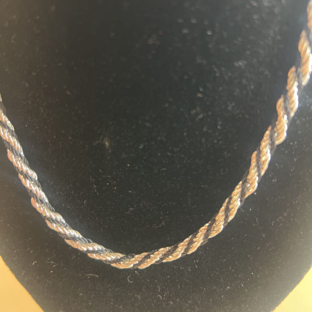 Silver/ Black Wrap Necklace
