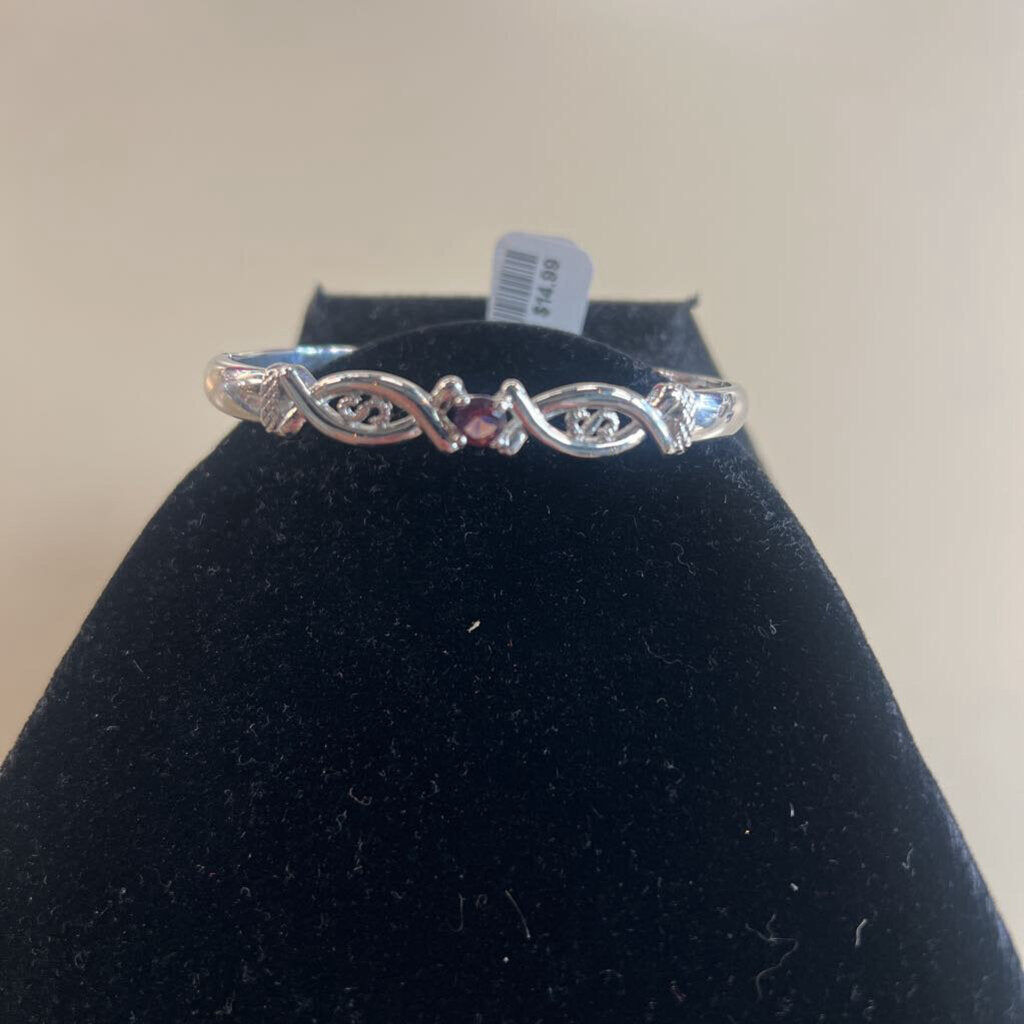 Silver/ Purple Stone Dainty Bracelet