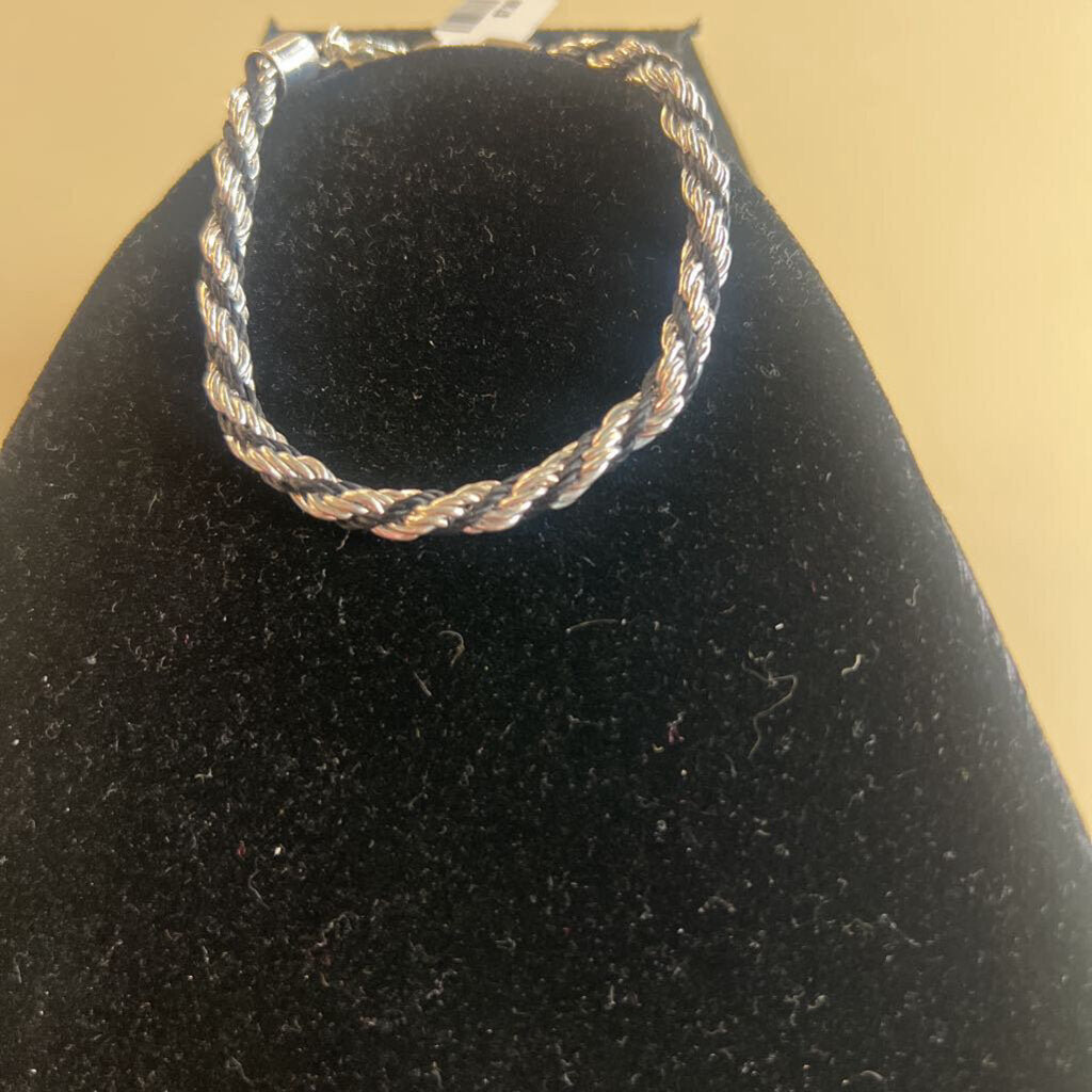 Silver/ Black Wrap Bracelet