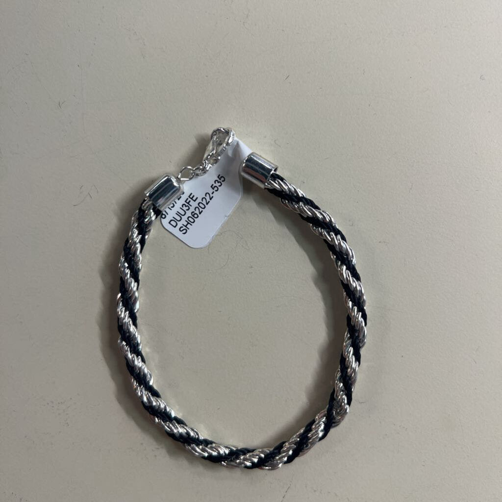 Silver/ Black Wrap Bracelet