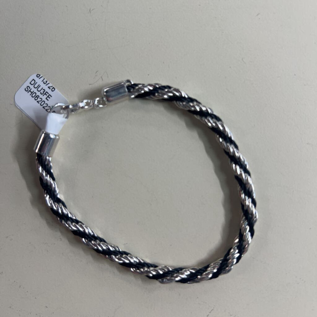 Silver/ Black Wrap Bracelet