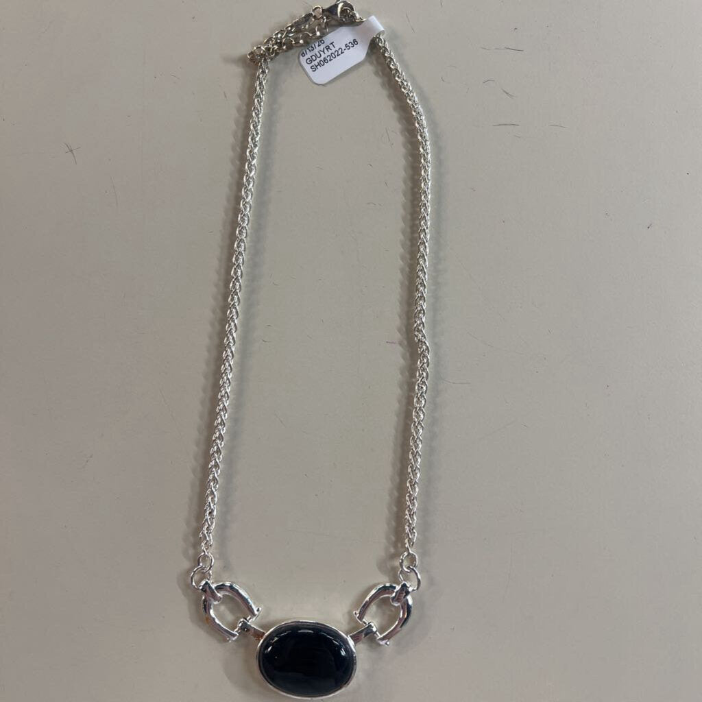 Sterling Silver/ Black Stone Necklace