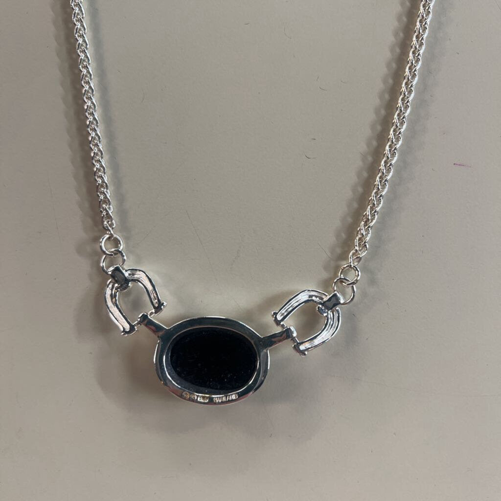 Sterling Silver/ Black Stone Necklace