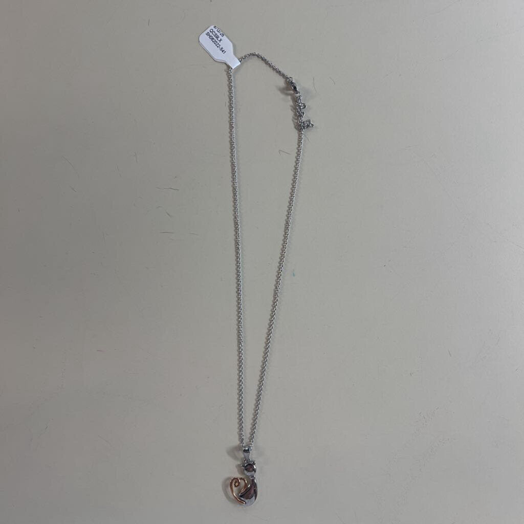 Silver Cat Pendant Necklace