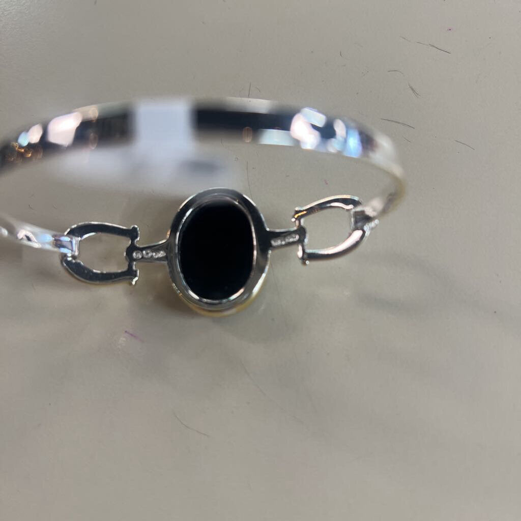 Sterling Silver/ Black Stone Bracelet