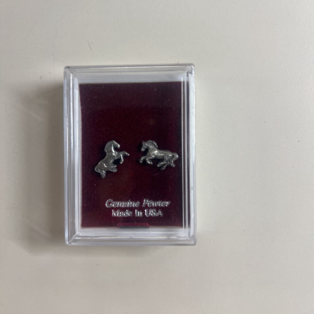 Pewter Horse Stud Earrings