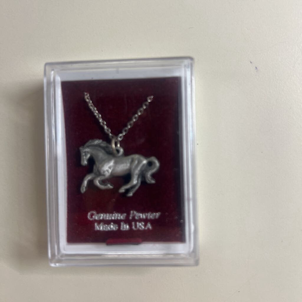 Pewter Horse Pendant Necklace