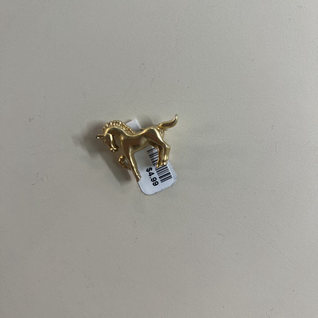 Small Gold Horse Brooch