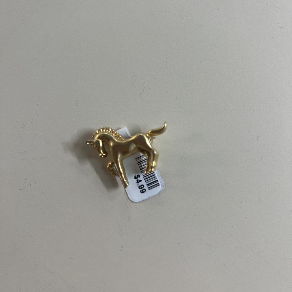 Small Gold Horse Brooch
