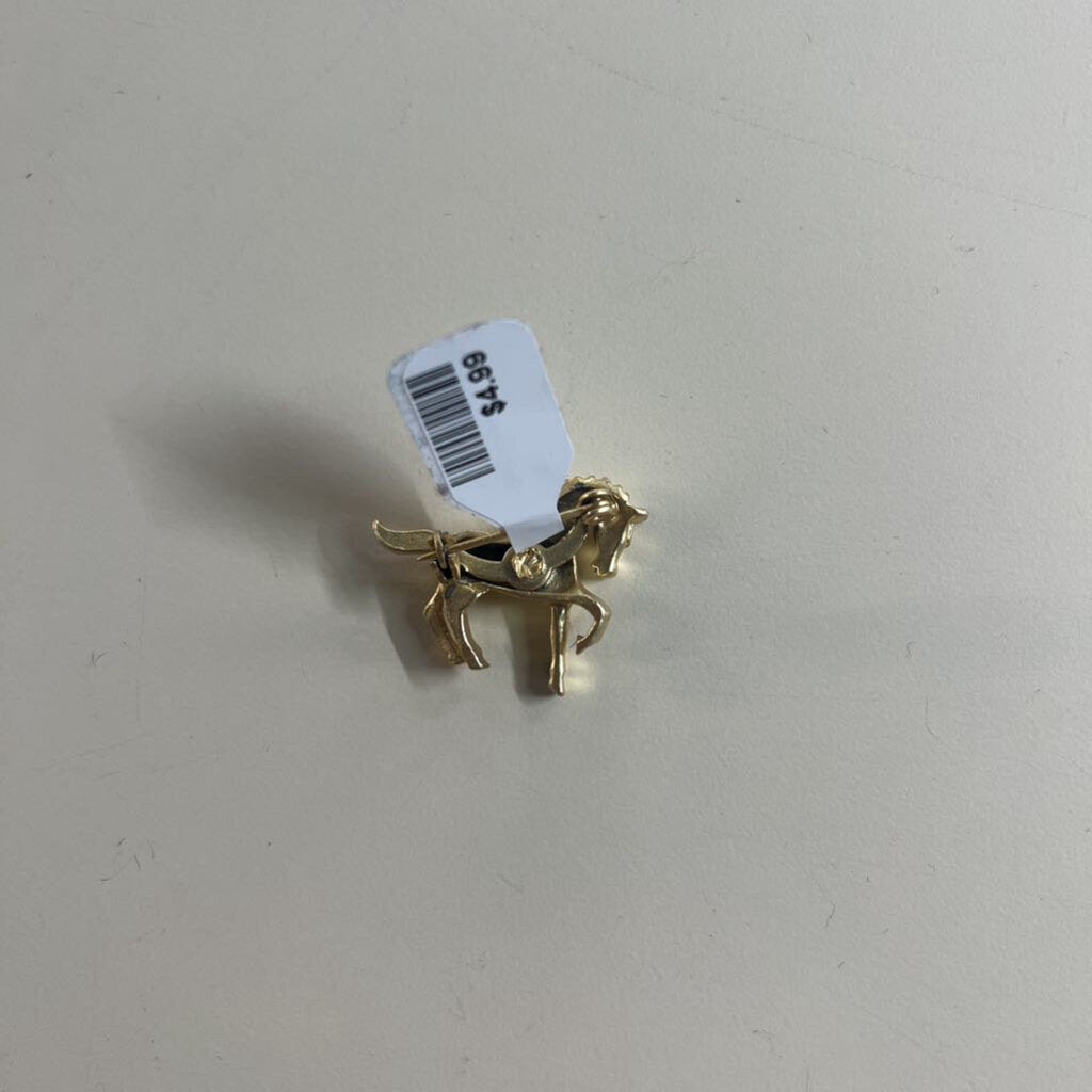 Small Gold Horse Brooch