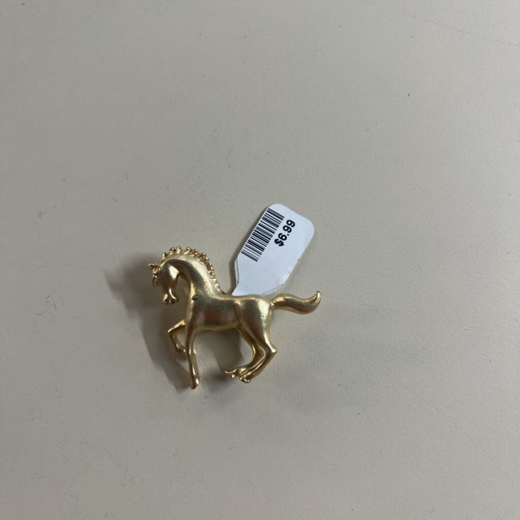 Small Gold Horse Brooch