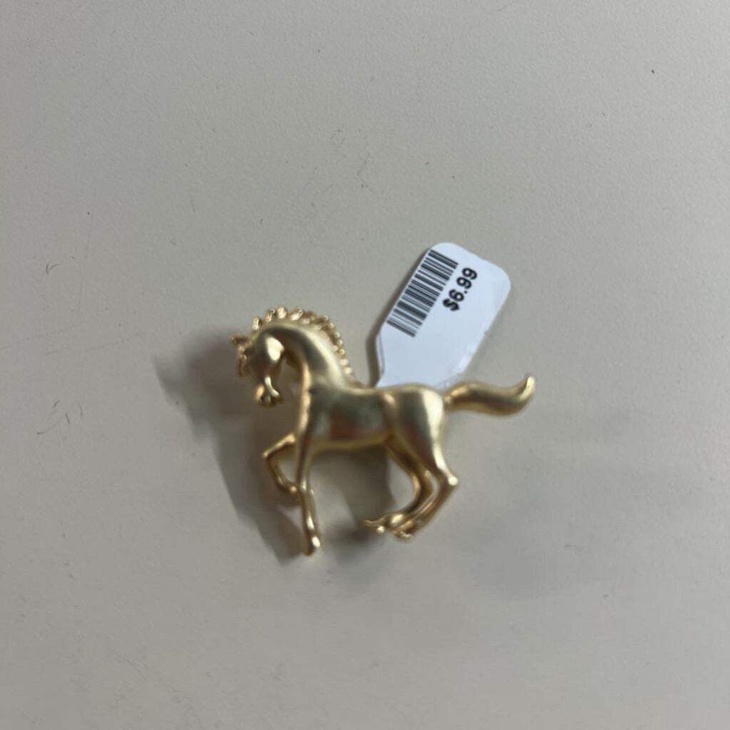 Small Gold Horse Brooch