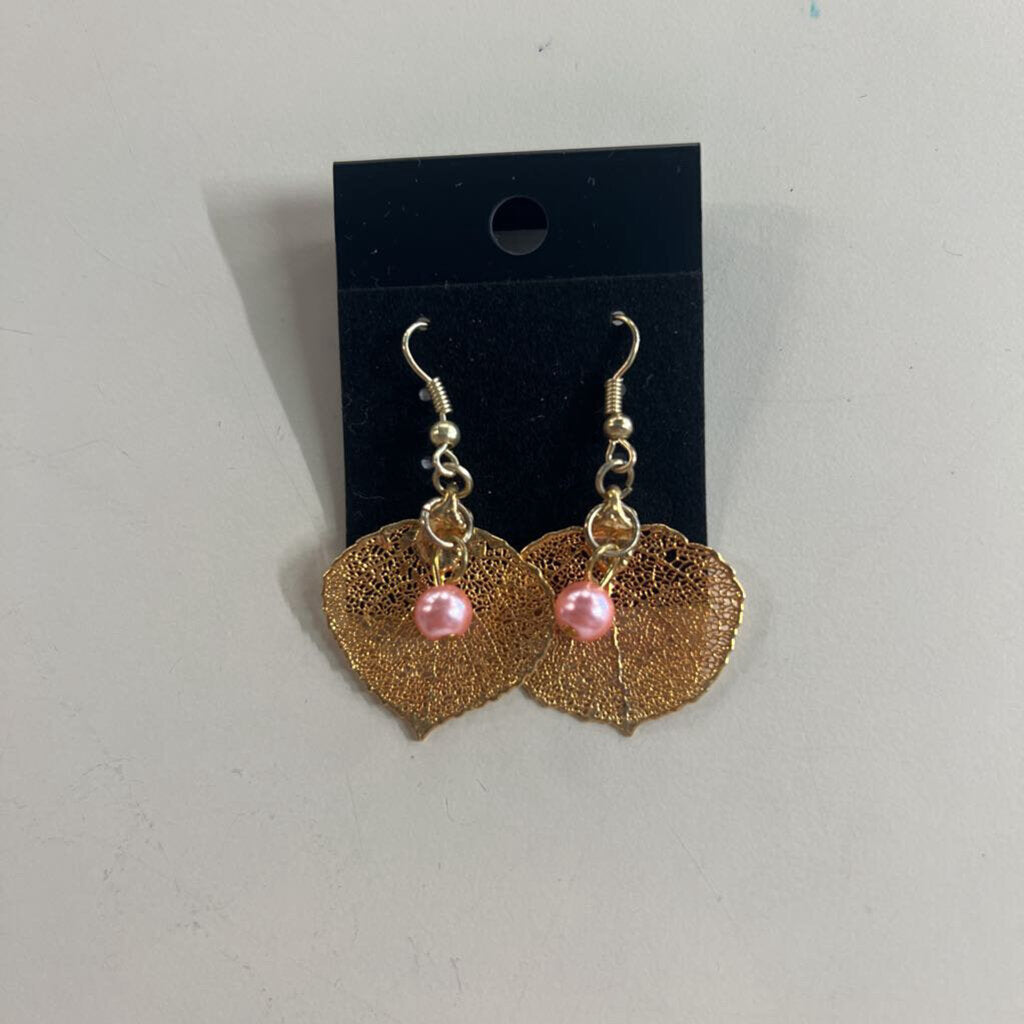 Gold Leaf Drop Earrings