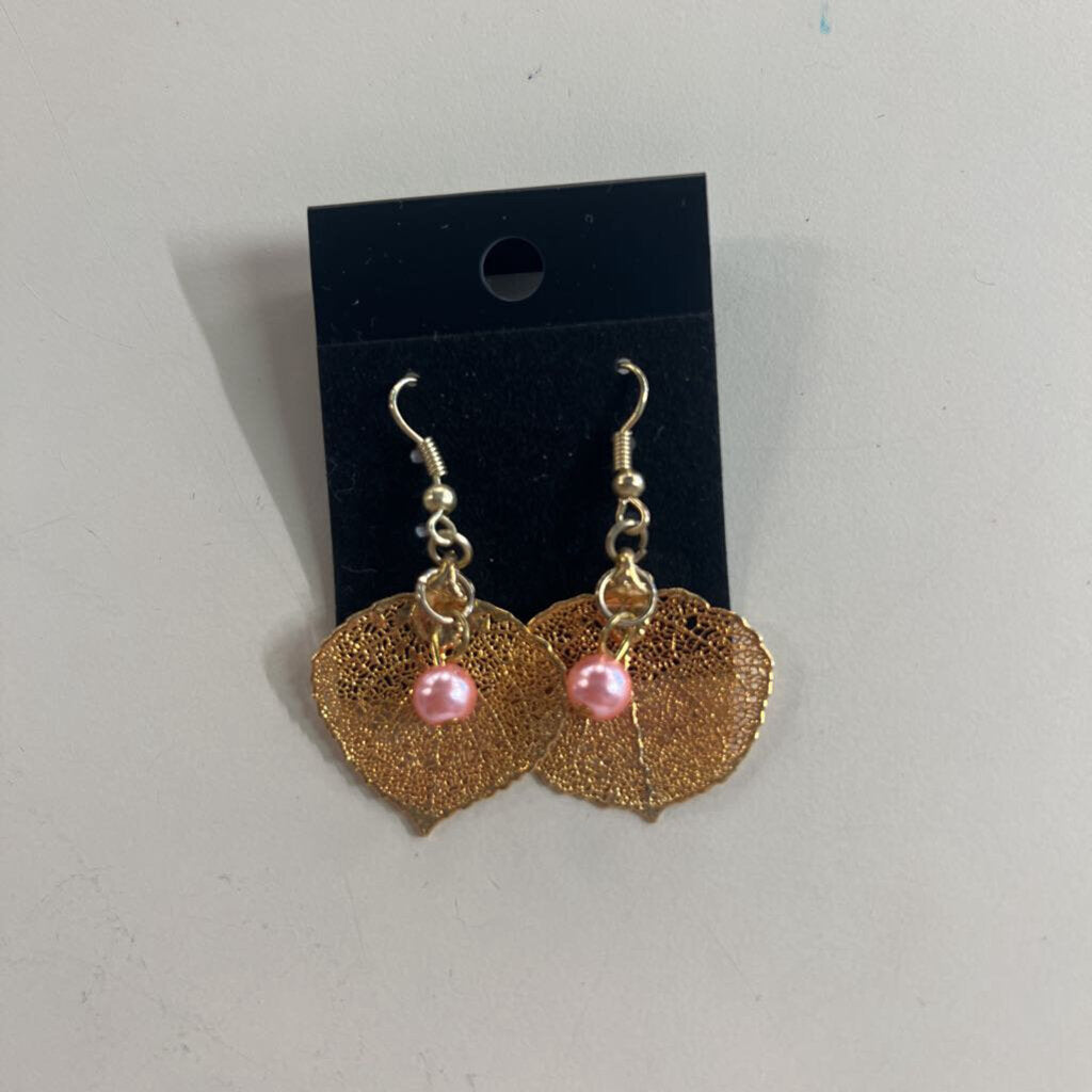 Gold Leaf Drop Earrings