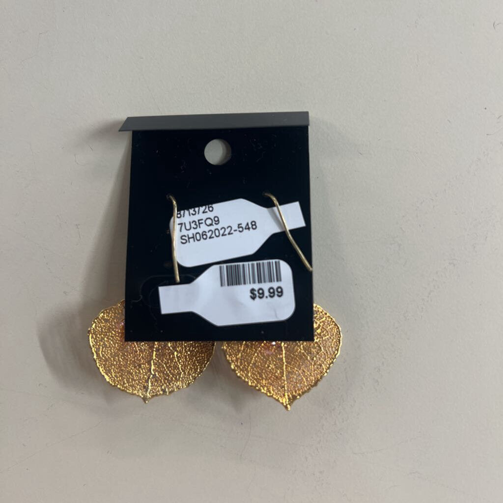 Gold Leaf Drop Earrings