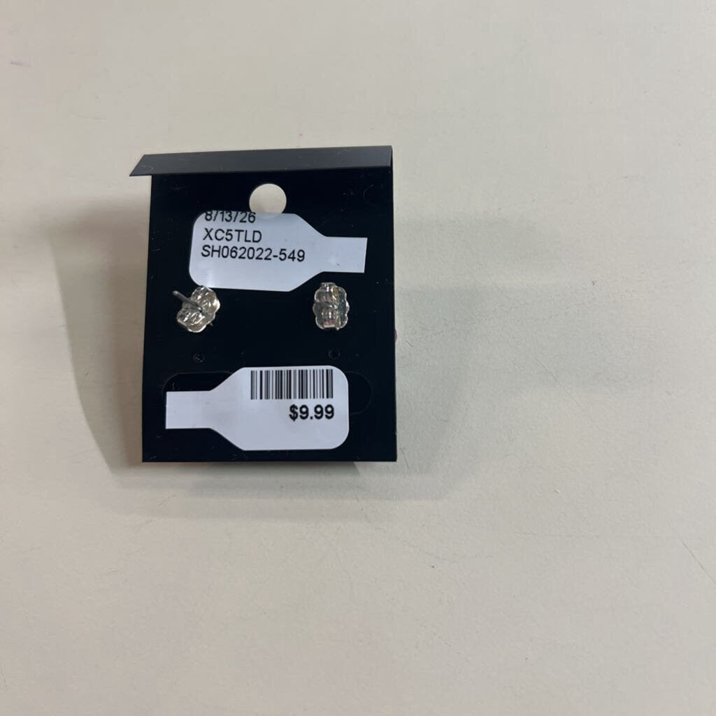 Silver/ Pearl Rosette Stud Earrings