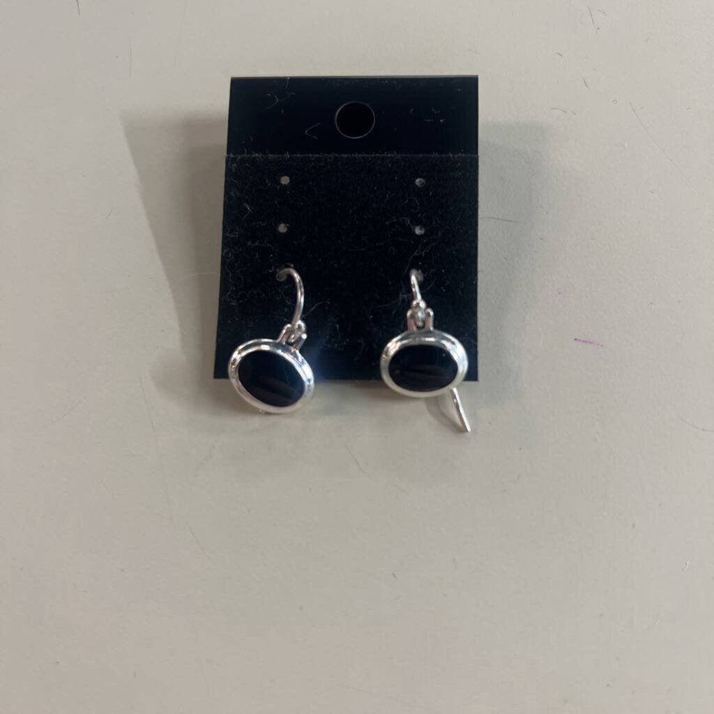 Sterling Silver/ Black Stone Earrings