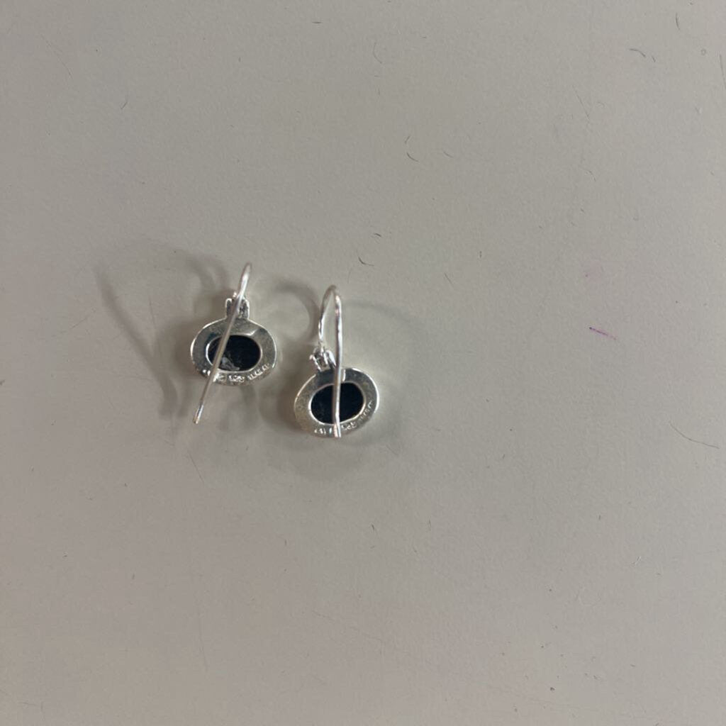 Sterling Silver/ Black Stone Earrings