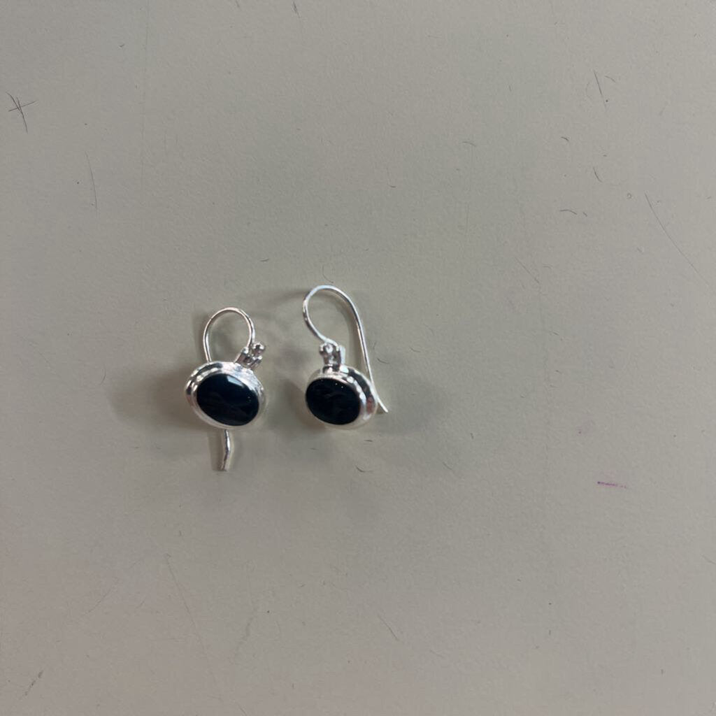 Sterling Silver/ Black Stone Earrings
