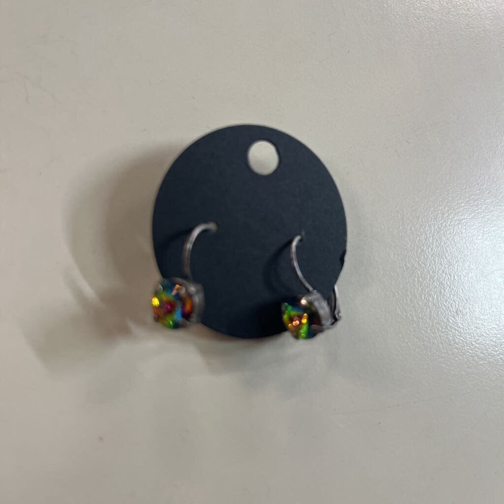 Gold/ Multi Color Stone Earrings