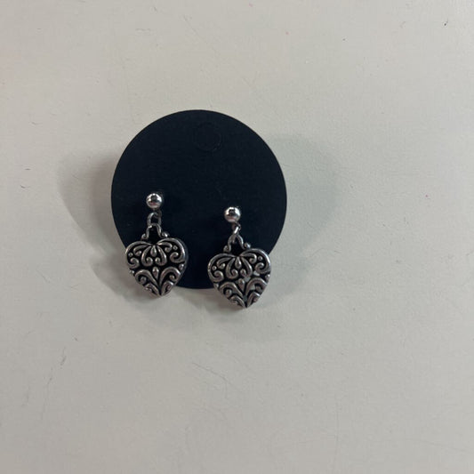 Silver Swirl Heart Earrings