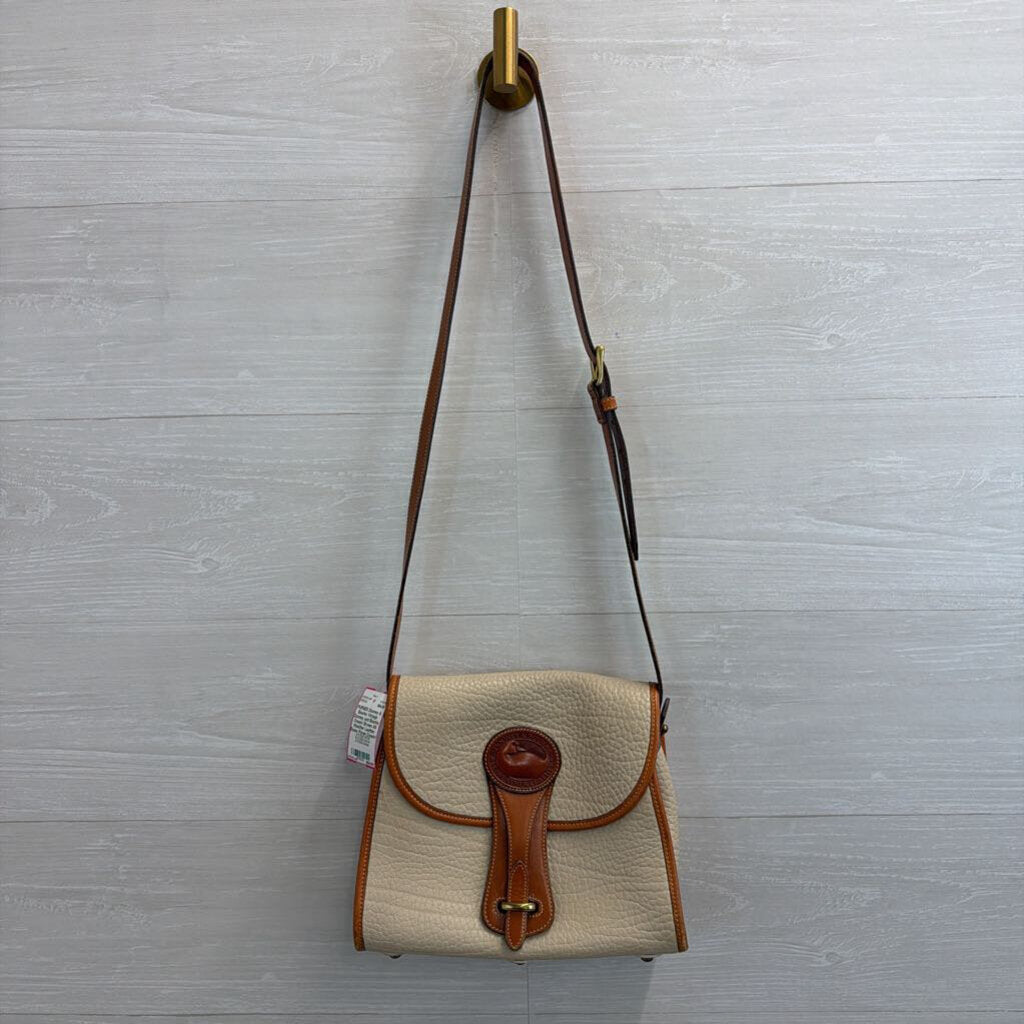 Vintage Dooney and Bourke Cream/ Brown All Weather Leather Essex Purse